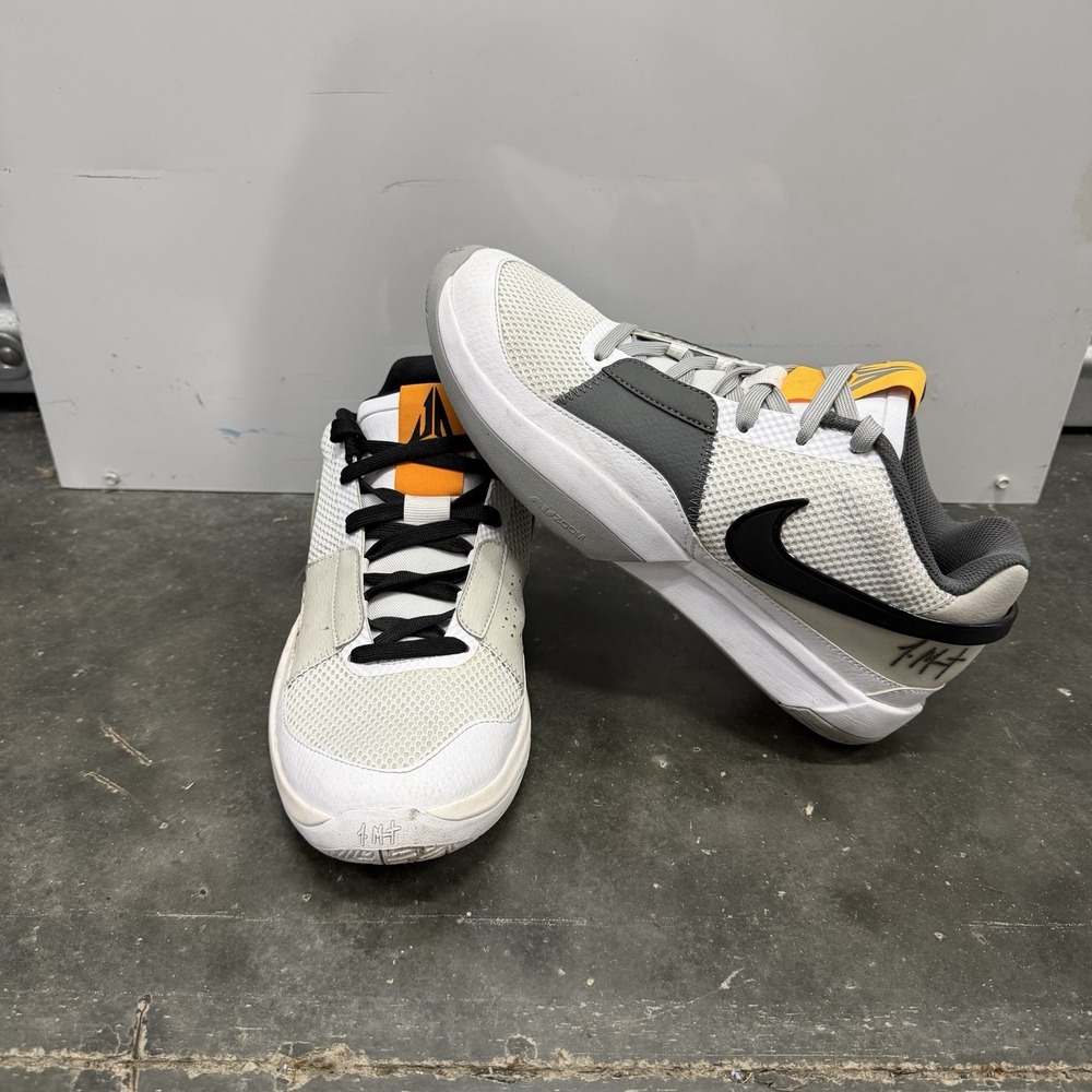Nike Ja 1 Shoes Mens Size 9.5 White Gray Orange Basketball Sneakers
